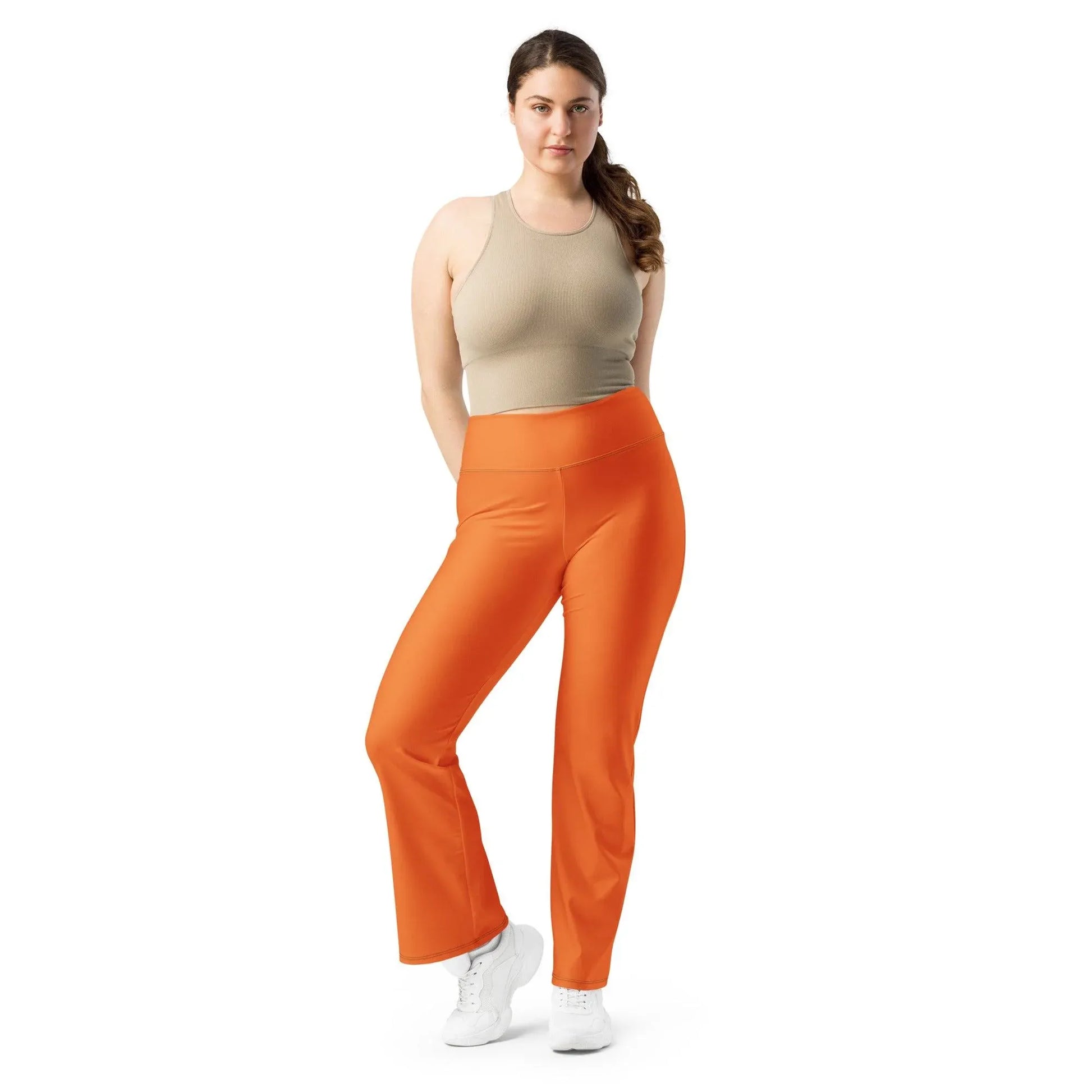 orange-high-waist-flare-leggings-flare-leggings-jlr-design-1 - JLR Design