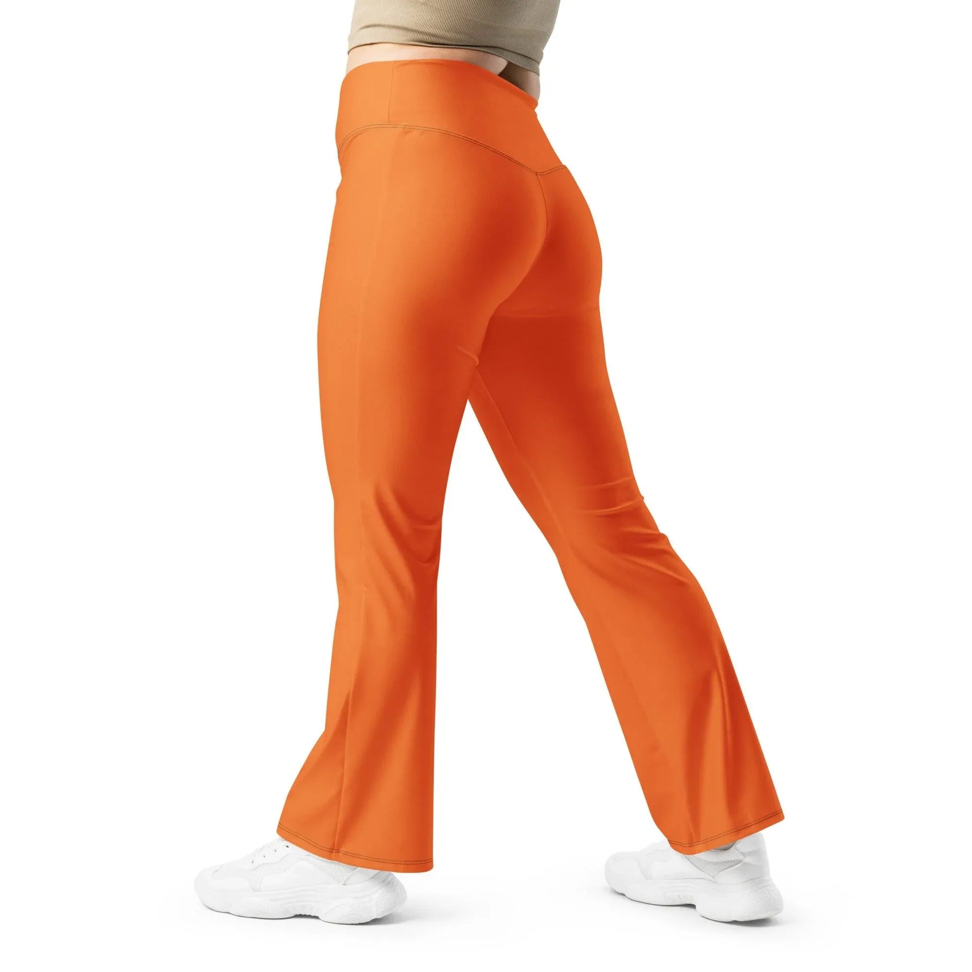 orange-high-waist-flare-leggings-flare-leggings-jlr-design-12 - JLR Design