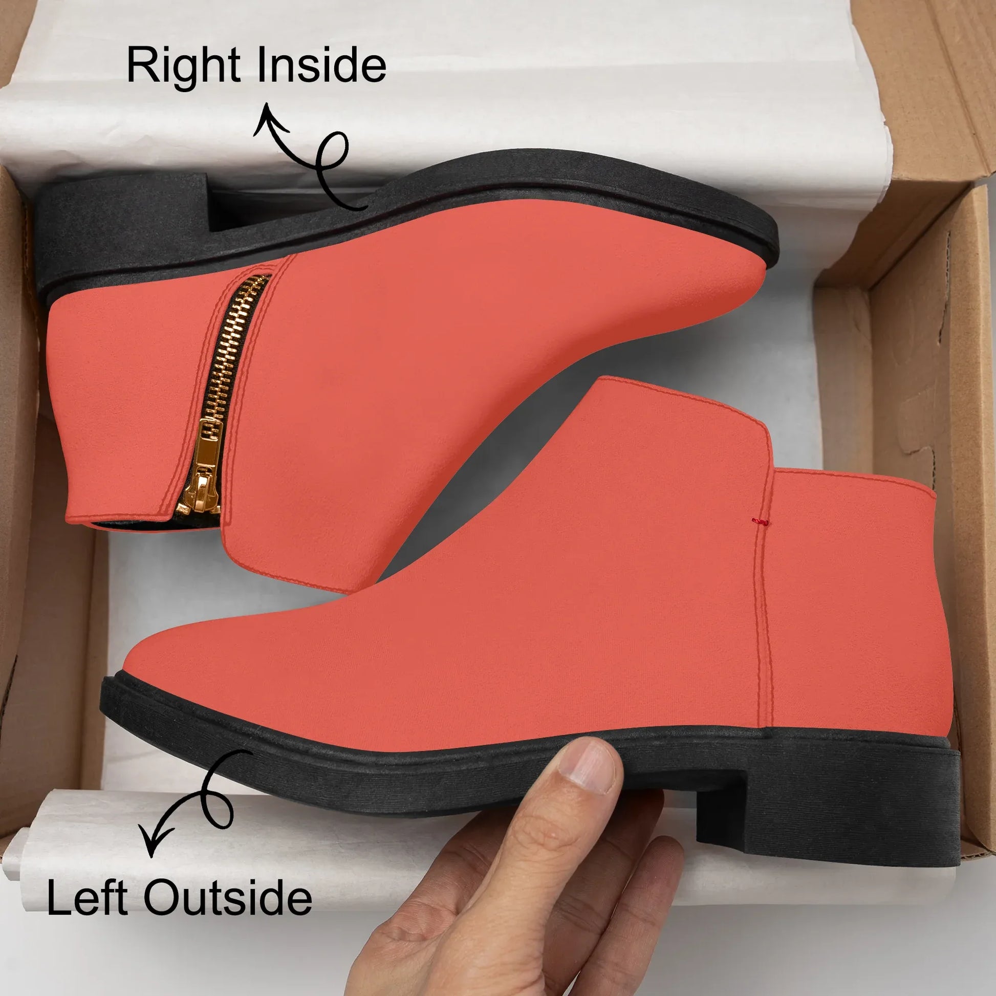 orange-red-elegante-reissverschluss-stiefeletten-stiefeletten-jlr-design-8 - JLR Design