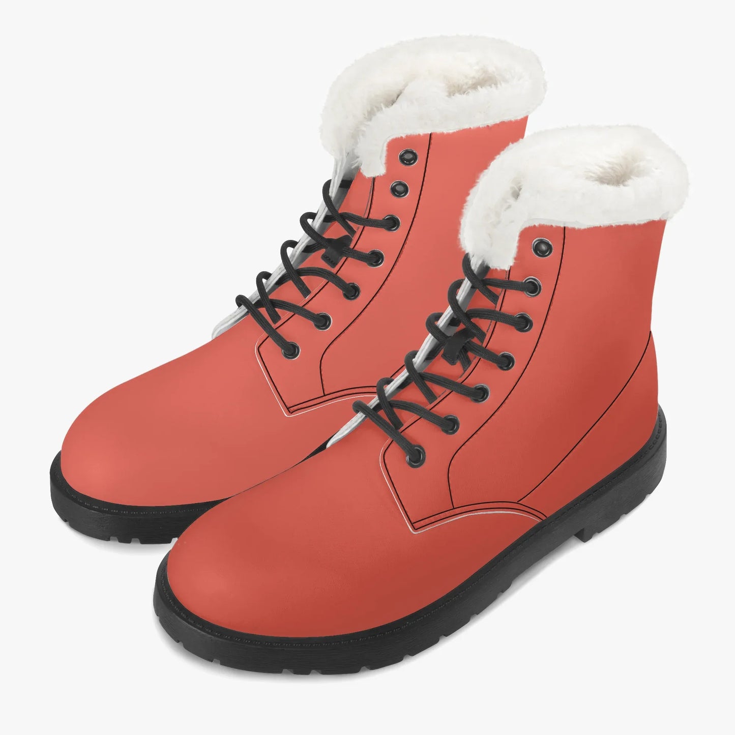 orange-red-faux-fur-leder-boots-boots-jlr-design-2 - JLR Design