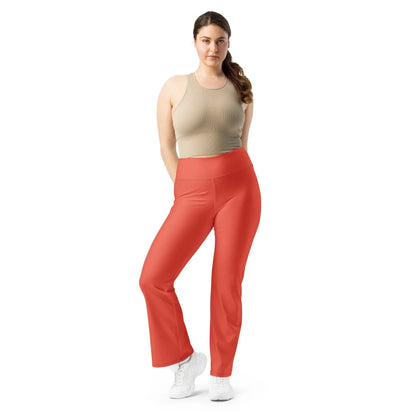 orange-red-high-waist-flare-leggings-flare-leggings-jlr-design-4 - JLR Design