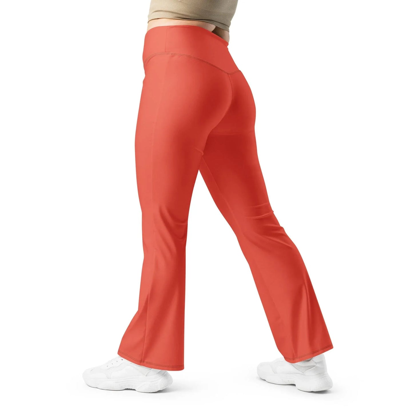 orange-red-high-waist-flare-leggings-flare-leggings-jlr-design-5 - JLR Design