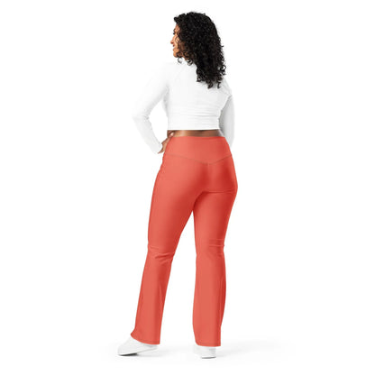 orange-red-high-waist-flare-leggings-flare-leggings-jlr-design-8 - JLR Design
