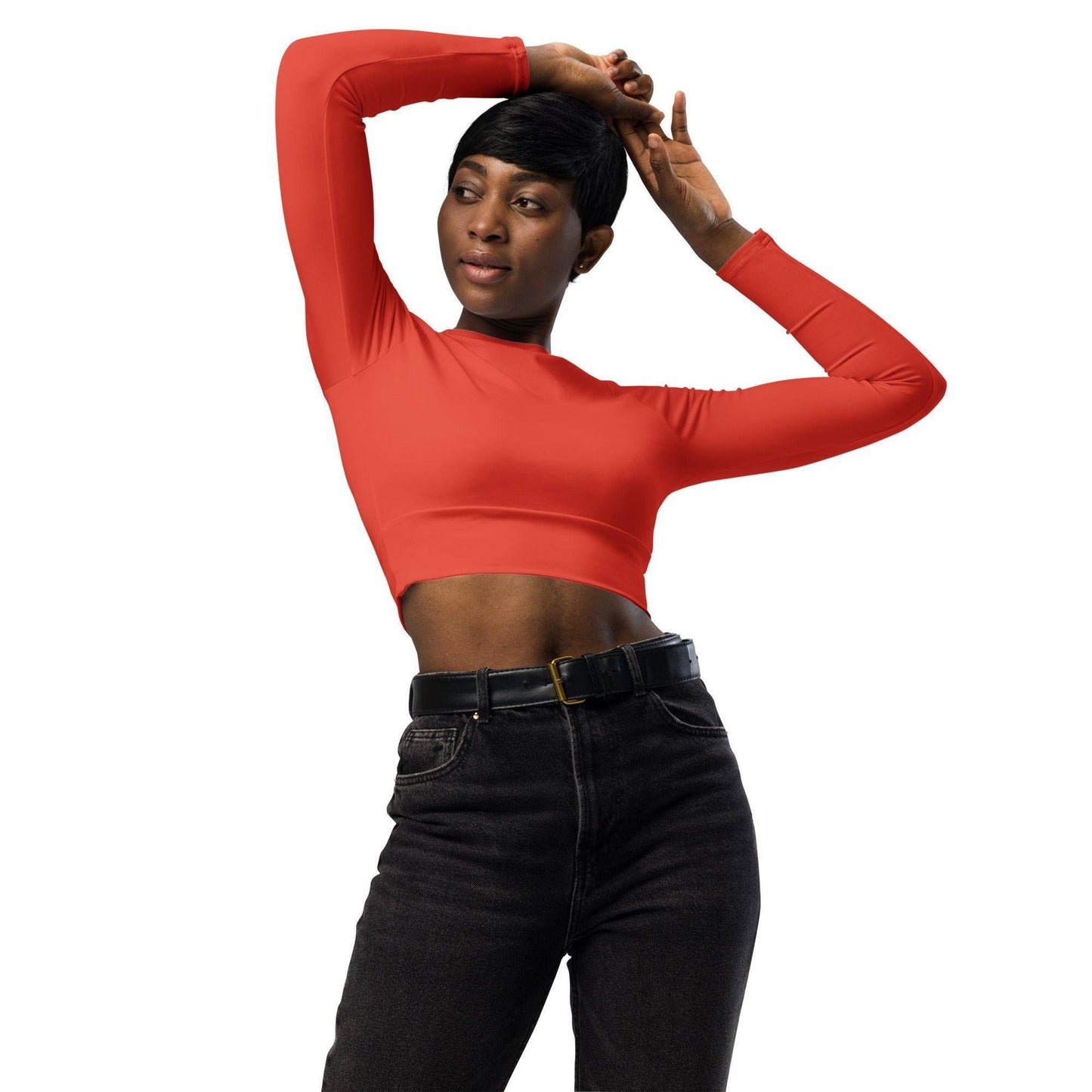 orange-red-long-sleeve-damen-crop-top-long-sleeve-crop-top-jlr-design-2 - JLR Design