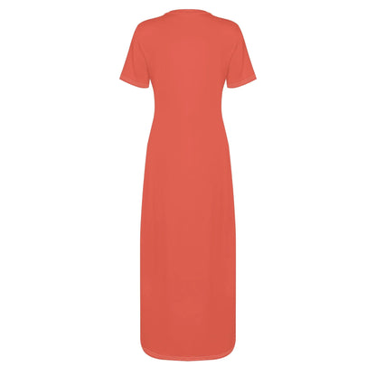 orange-red-short-sleeve-long-dress-long-dress-jlr-design-4 - JLR Design