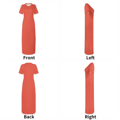 orange-red-short-sleeve-long-dress-long-dress-jlr-design-7 - JLR Design