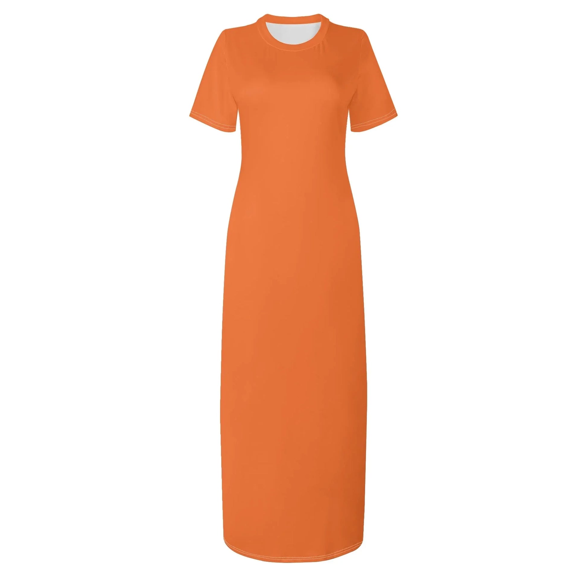 orange-short-sleeve-long-dress-long-dress-jlr-design-3 - JLR Design