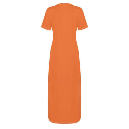orange-short-sleeve-long-dress-long-dress-jlr-design-4 - JLR Design