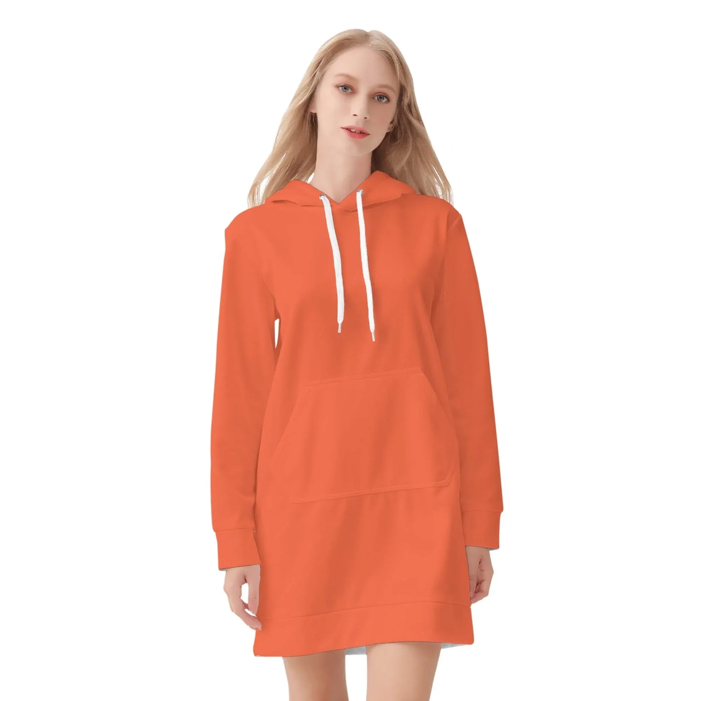 outrageous-orange-damen-hoodiekleid-warmes-velvet-kapuzenkleid-aus-weichem-samt-fleece-hoodiekleid-jlr-design-3 - JLR Design