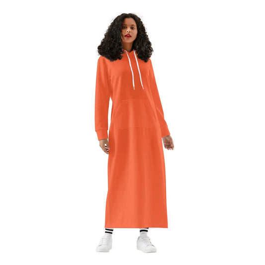 outrageous-orange-damen-maxi-hoodiekleid-knochellanges-kapuzenkleid-aus-weich-angerautem-fleece-hoodiekleid-jlr-design-1 - JLR Design