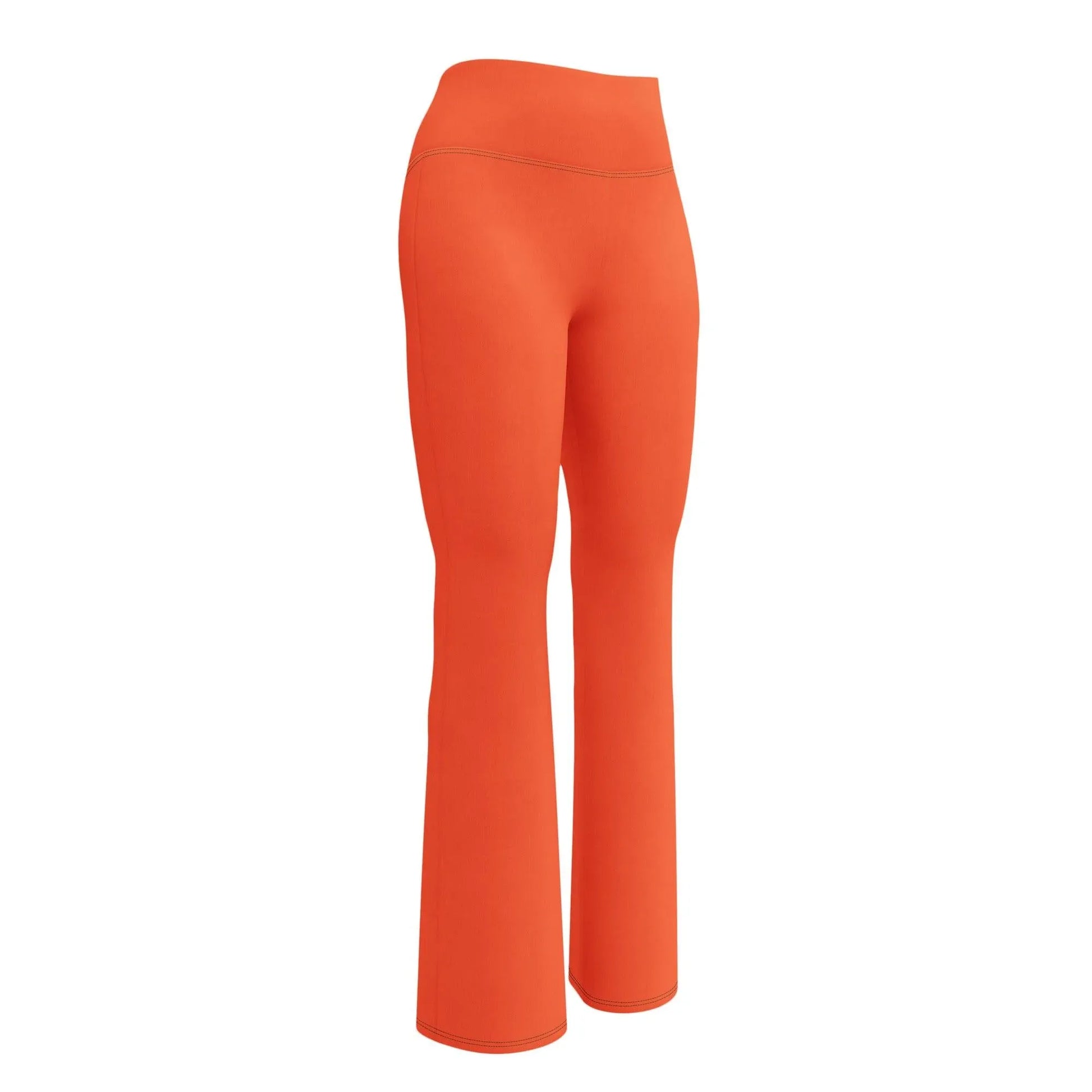 outrageous-orange-high-waist-flare-leggings-flare-leggings-jlr-design-6 - JLR Design