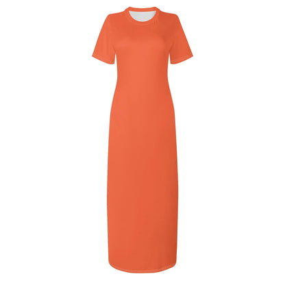 outrageous-orange-short-sleeve-long-dress-long-dress-jlr-design-3 - JLR Design