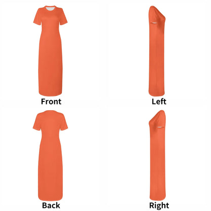 outrageous-orange-short-sleeve-long-dress-long-dress-jlr-design-7 - JLR Design