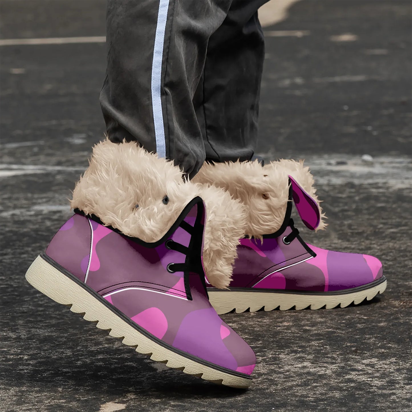 pink-camouflage-chic-boots-mit-pluschfutter-stiefel-jlr-design-1 - JLR Design