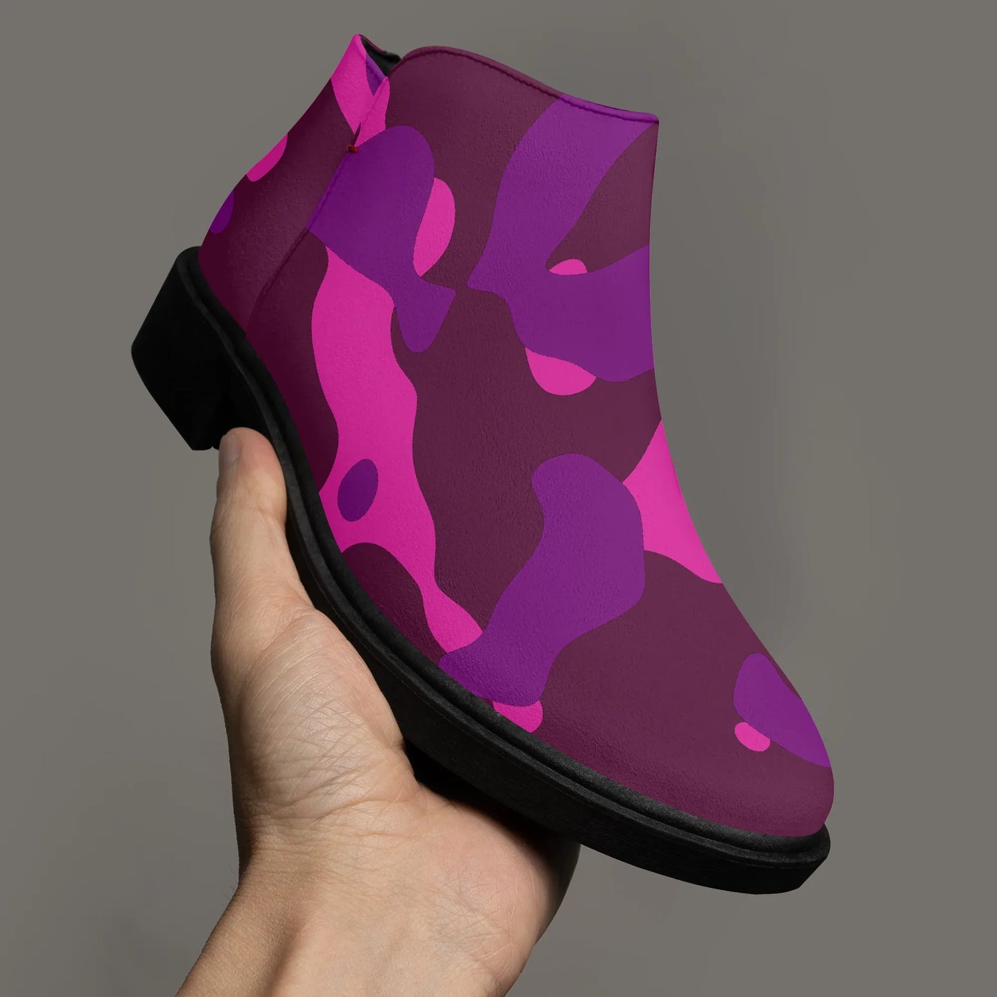 pink-camouflage-elegante-reissverschluss-stiefeletten-stiefeletten-jlr-design-3 - JLR Design