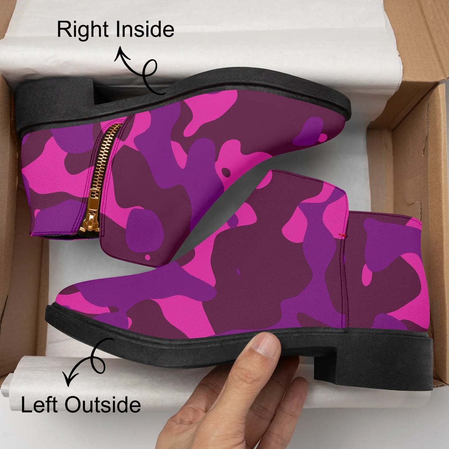 pink-camouflage-elegante-reissverschluss-stiefeletten-stiefeletten-jlr-design-8 - JLR Design