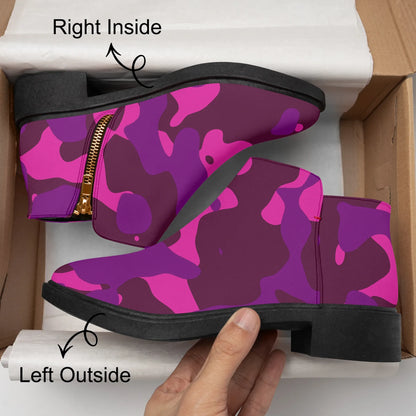 pink-camouflage-elegante-reissverschluss-stiefeletten-stiefeletten-jlr-design-8 - JLR Design