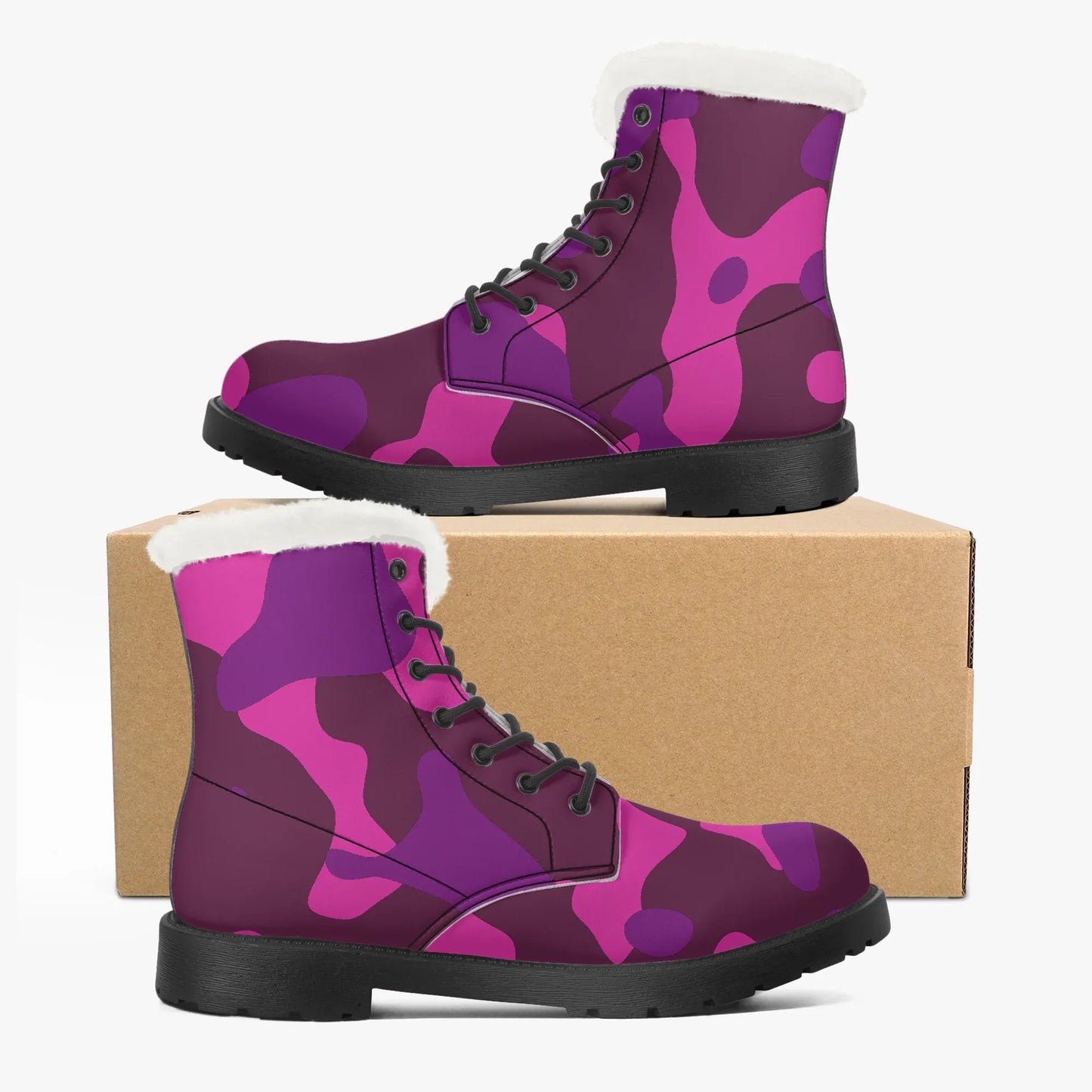 pink-camouflage-faux-fur-leder-boots-boots-jlr-design-5 - JLR Design