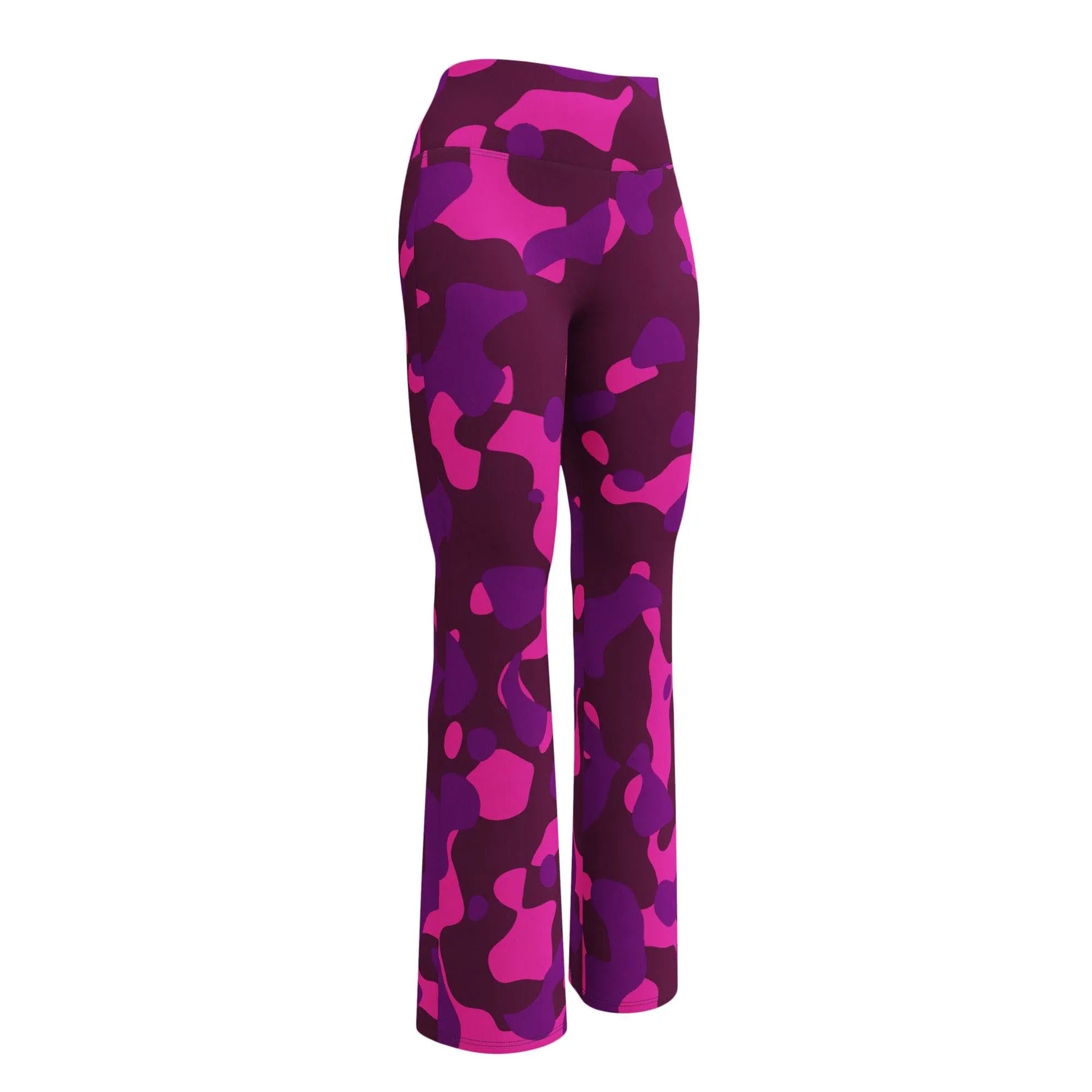 pink-camouflage-high-waist-flare-leggings-flare-leggings-jlr-design-11 - JLR Design