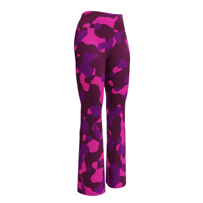 pink-camouflage-high-waist-flare-leggings-flare-leggings-jlr-design-11 - JLR Design