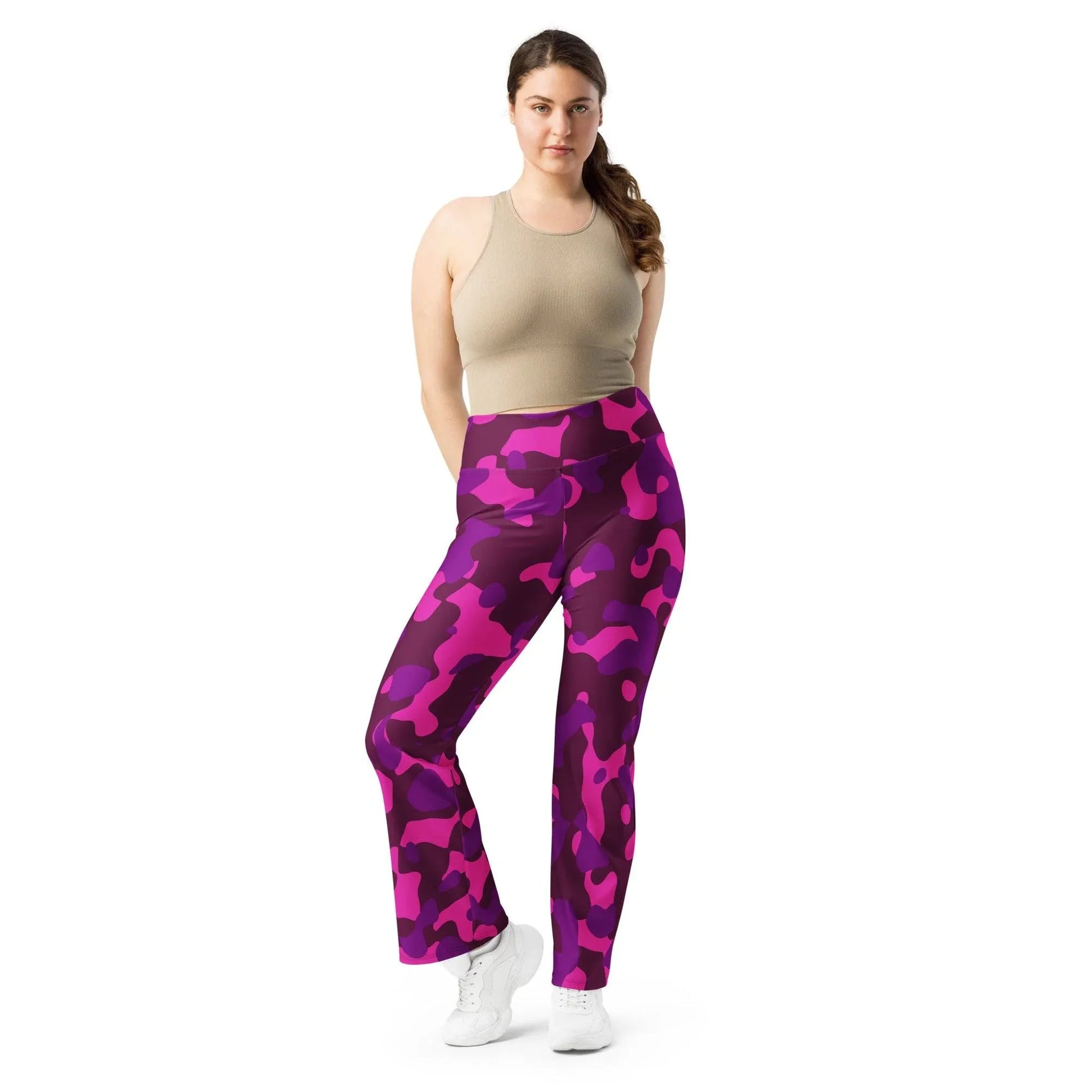 pink-camouflage-high-waist-flare-leggings-flare-leggings-jlr-design-4 - JLR Design