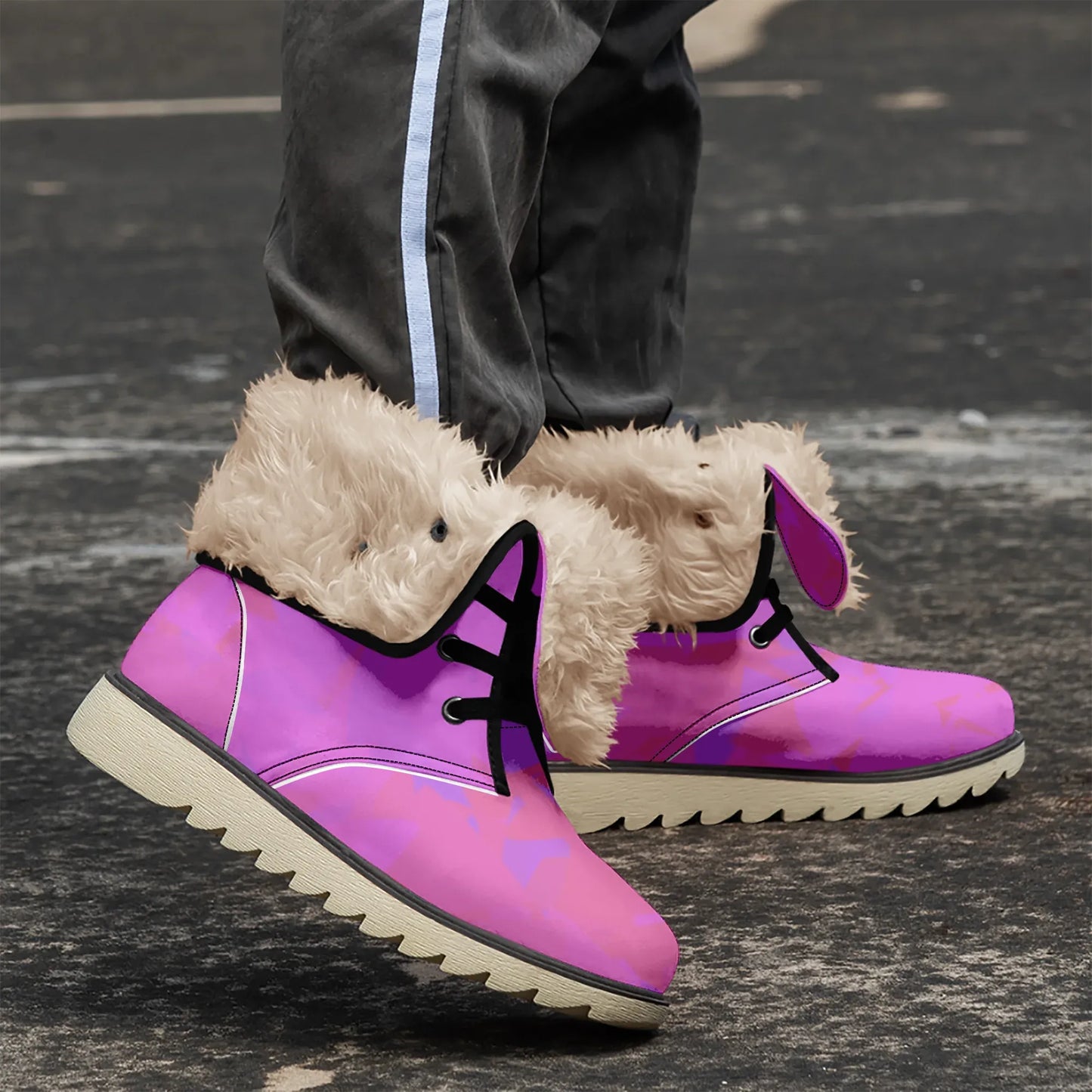 pink-crystal-chic-boots-mit-pluschfutter-stiefel-jlr-design-1 - JLR Design