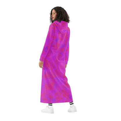 pink-crystal-damen-maxi-hoodiekleid-knochellanges-kapuzenkleid-aus-weich-angerautem-fleece-hoodiekleid-jlr-design-2 - JLR Design