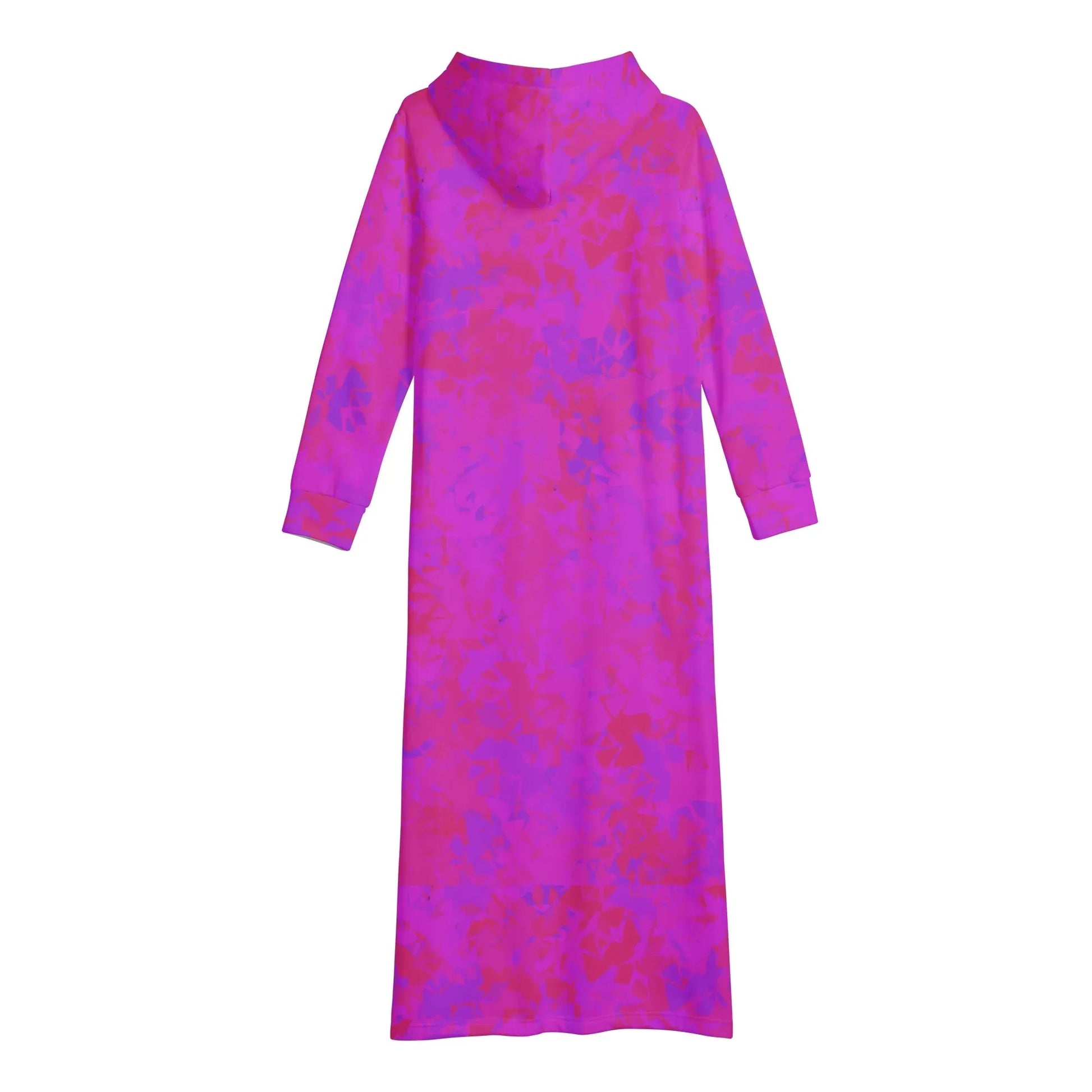 pink-crystal-damen-maxi-hoodiekleid-knochellanges-kapuzenkleid-aus-weich-angerautem-fleece-hoodiekleid-jlr-design-5 - JLR Design
