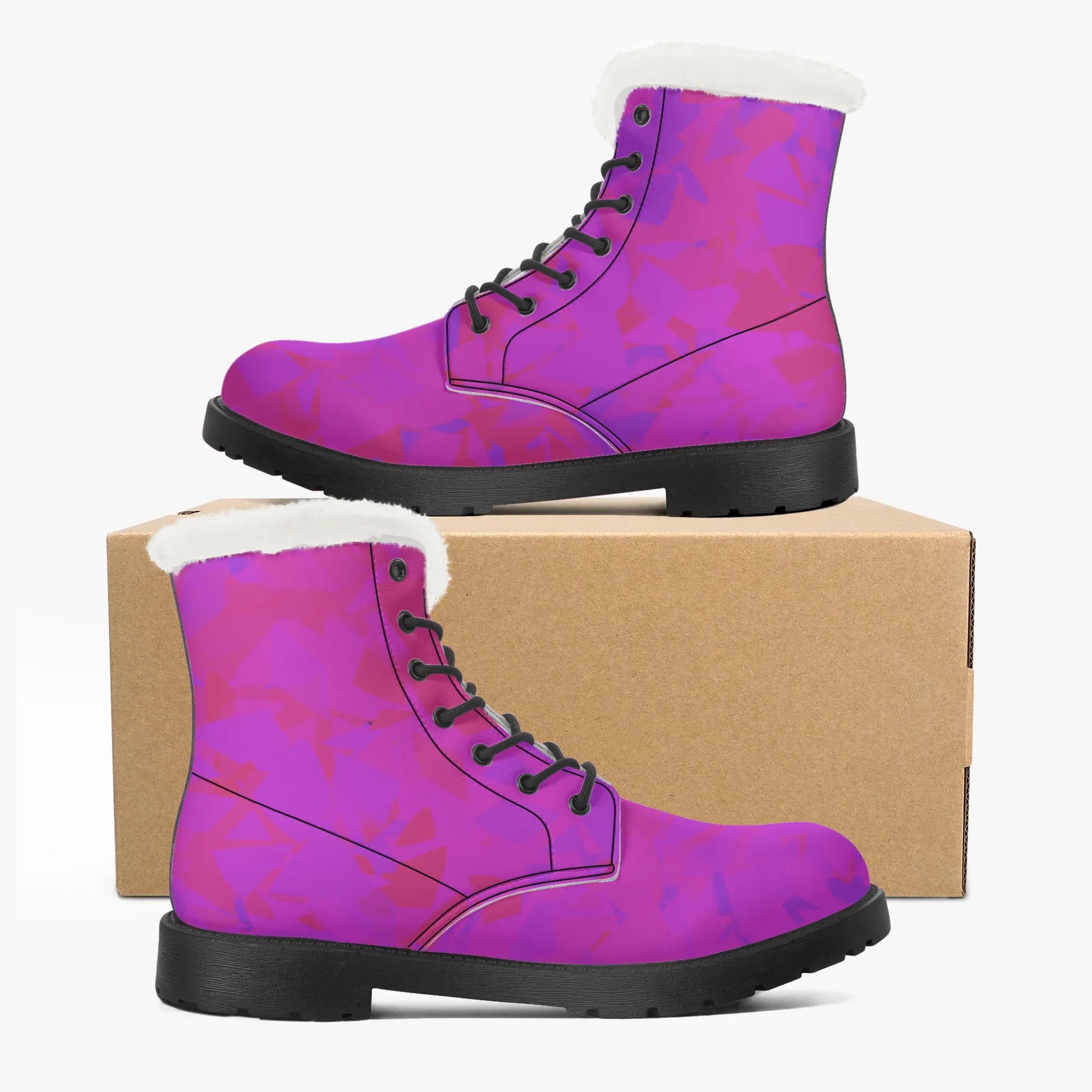 pink-crystal-faux-fur-leder-boots-boots-jlr-design-5 - JLR Design
