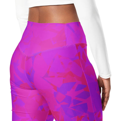 pink-crystal-high-waist-flare-leggings-flare-leggings-jlr-design-11 - JLR Design