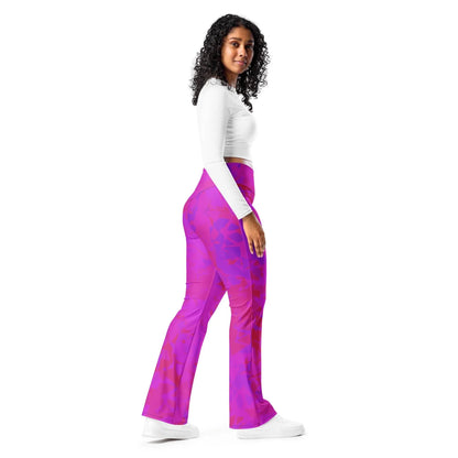 pink-crystal-high-waist-flare-leggings-flare-leggings-jlr-design-12 - JLR Design