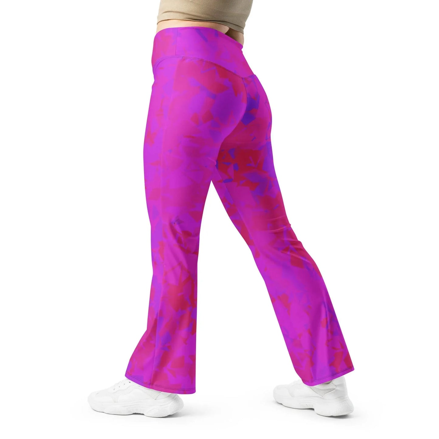 pink-crystal-high-waist-flare-leggings-flare-leggings-jlr-design-5 - JLR Design