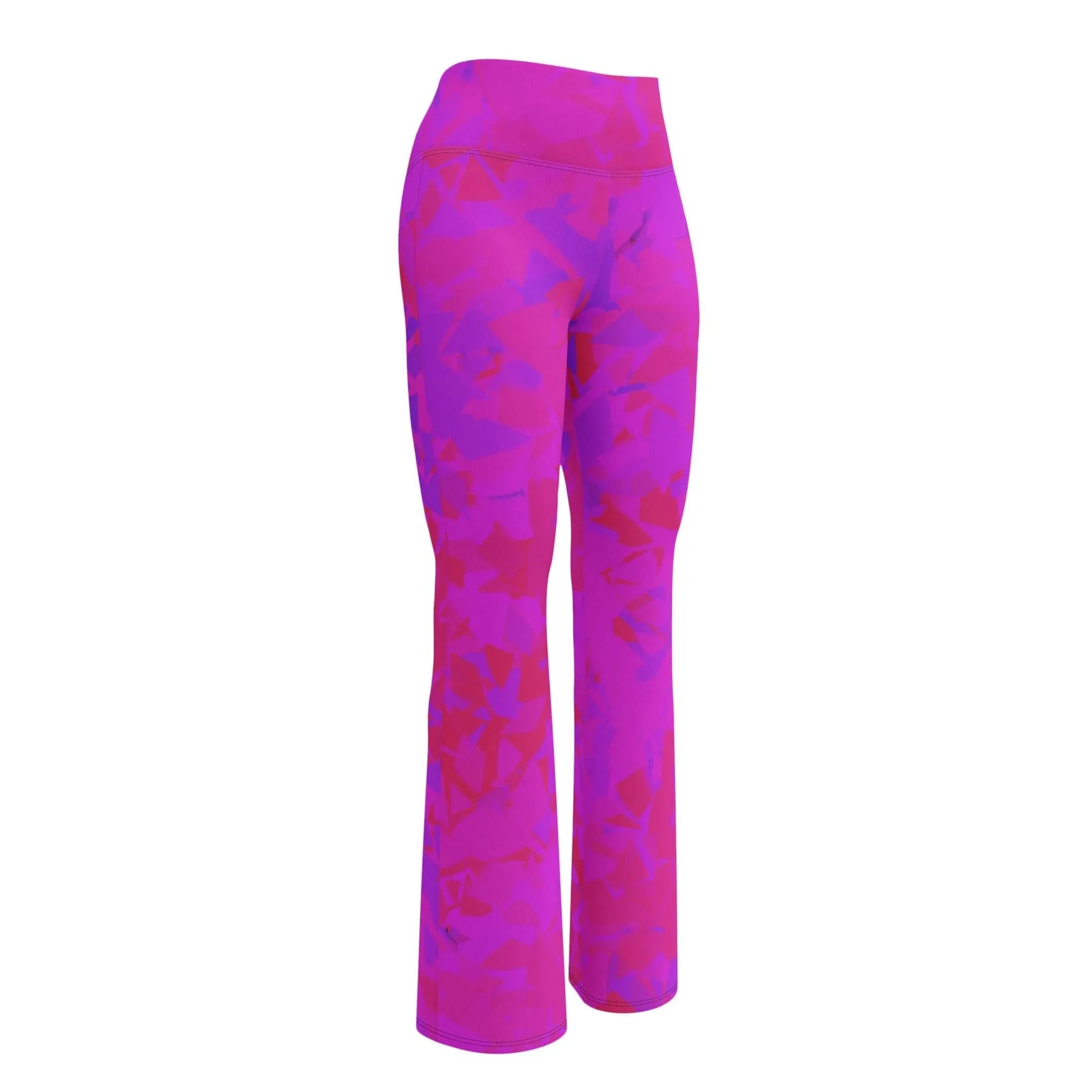 pink-crystal-high-waist-flare-leggings-flare-leggings-jlr-design-6 - JLR Design