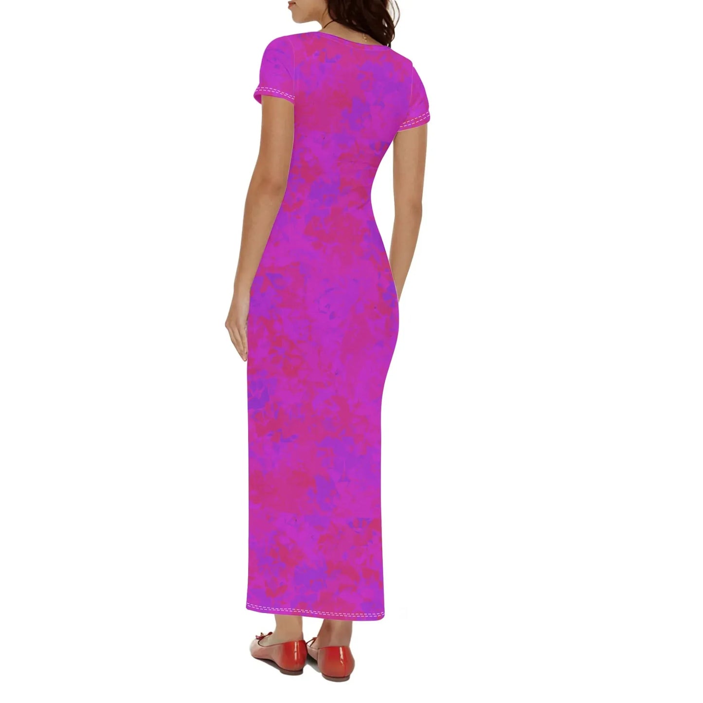 pink-crystal-short-sleeve-long-dress-long-dress-jlr-design-2 - JLR Design