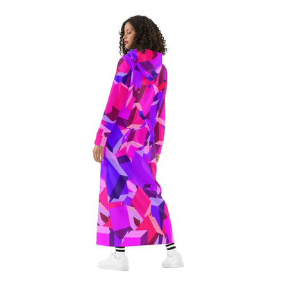 pink-cube-damen-maxi-hoodiekleid-knochellanges-kapuzenkleid-aus-weich-angerautem-fleece-hoodiekleid-jlr-design-2 - JLR Design