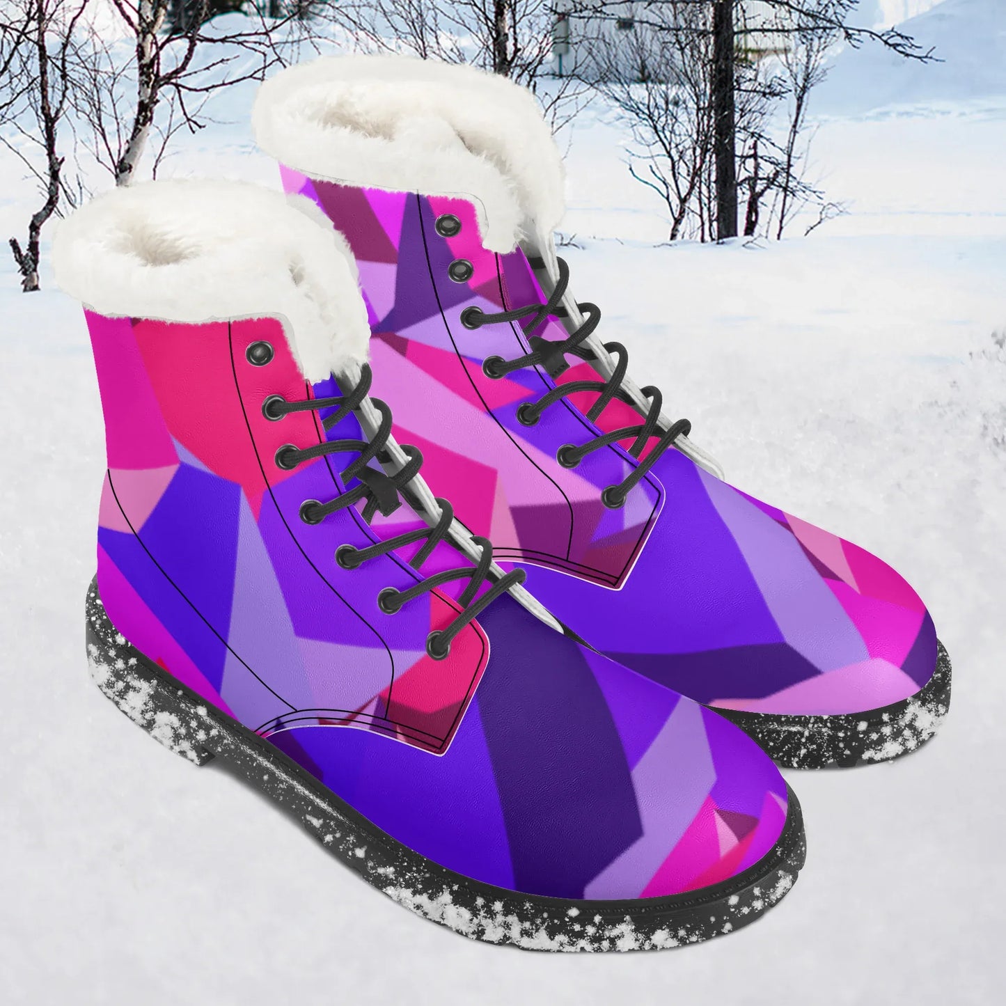 pink-cube-faux-fur-leder-boots-boots-jlr-design-1 - JLR Design