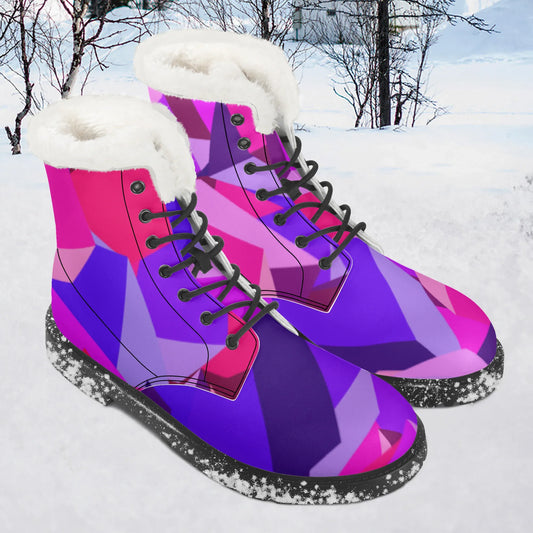 pink-cube-faux-fur-leder-boots-boots-jlr-design-1 - JLR Design