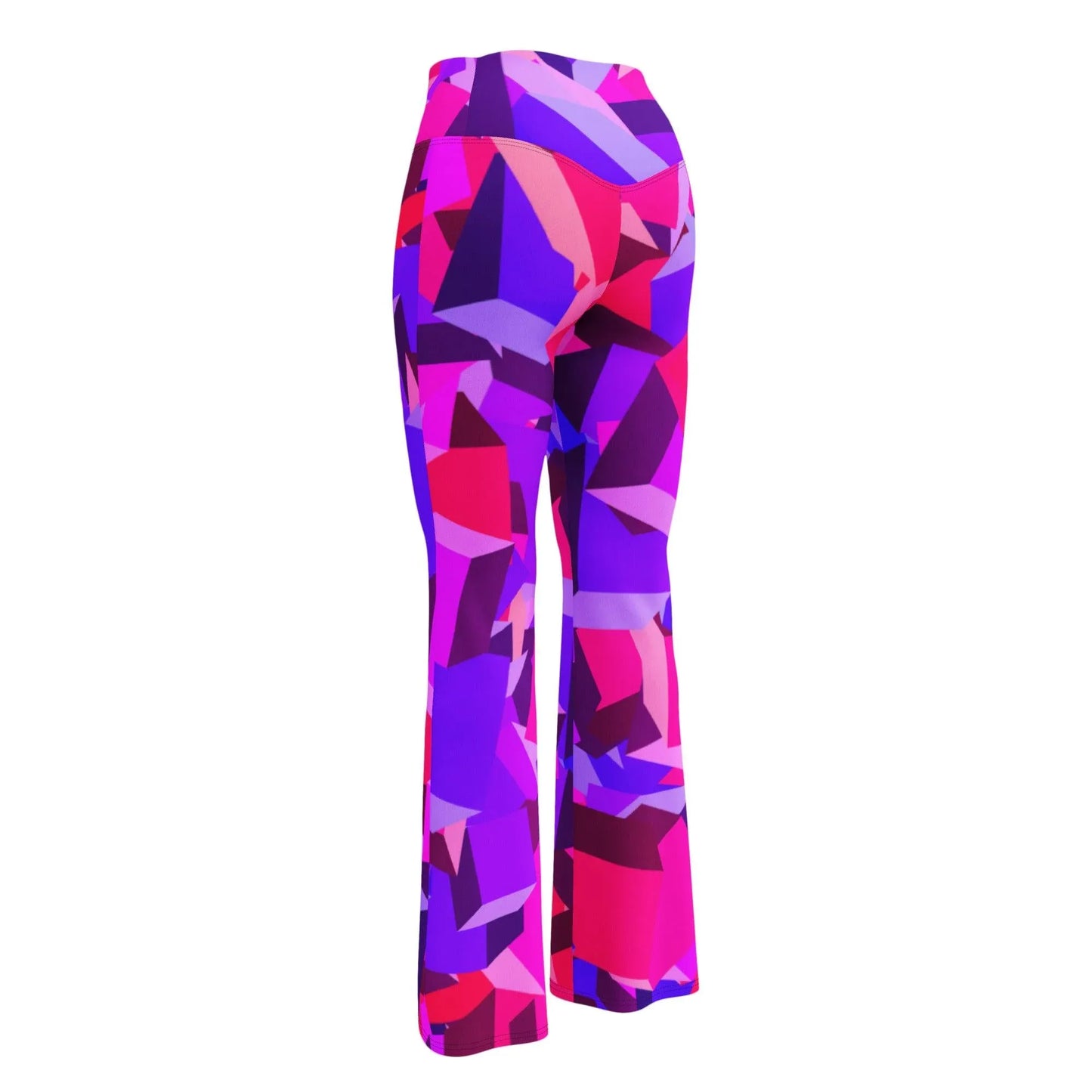 pink-cube-high-waist-flare-leggings-flare-leggings-jlr-design-12 - JLR Design