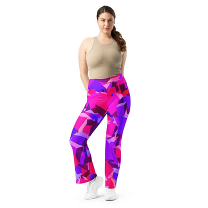 pink-cube-high-waist-flare-leggings-flare-leggings-jlr-design-4 - JLR Design