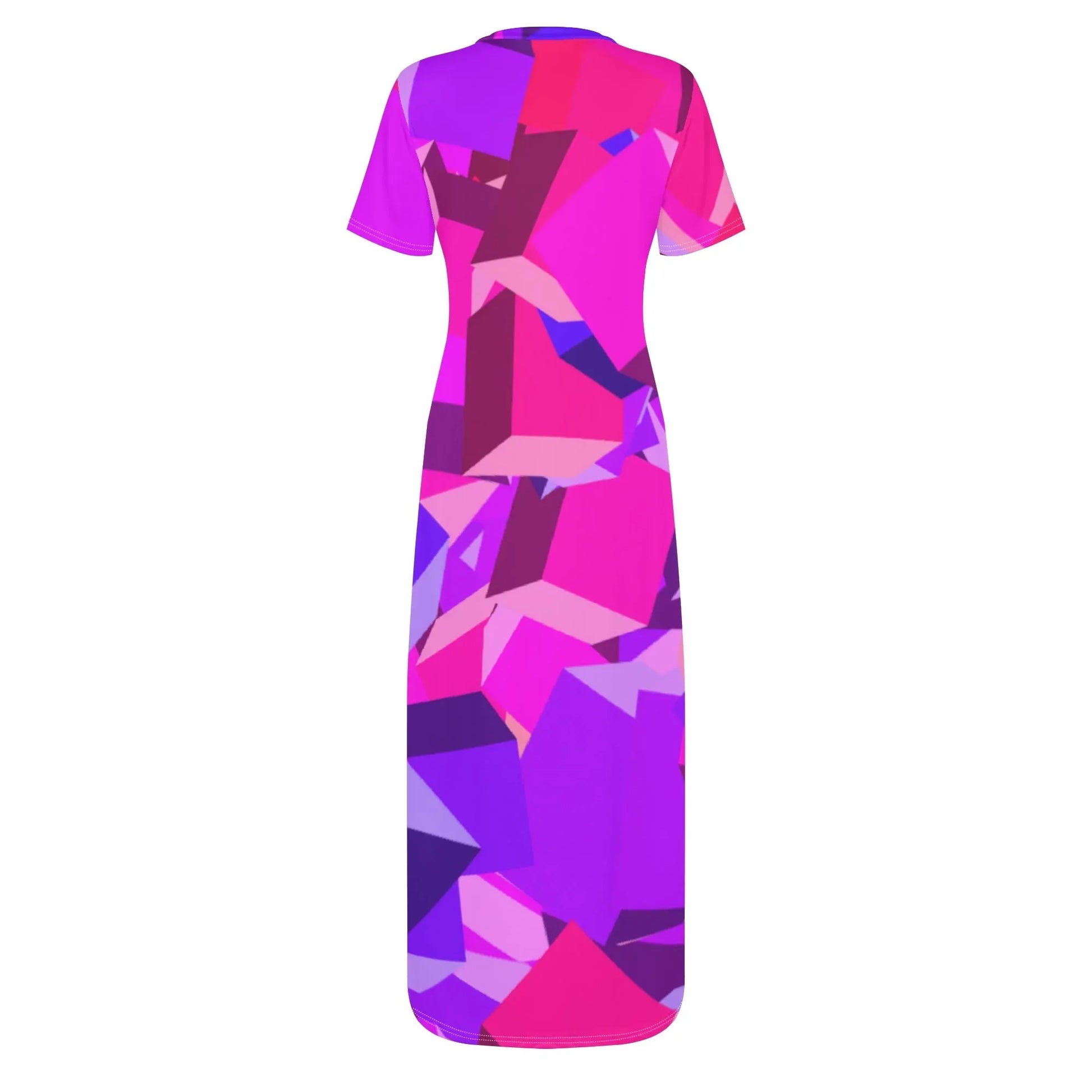 pink-cube-short-sleeve-long-dress-long-dress-jlr-design-4 - JLR Design