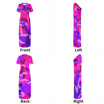 pink-cube-short-sleeve-long-dress-long-dress-jlr-design-7 - JLR Design