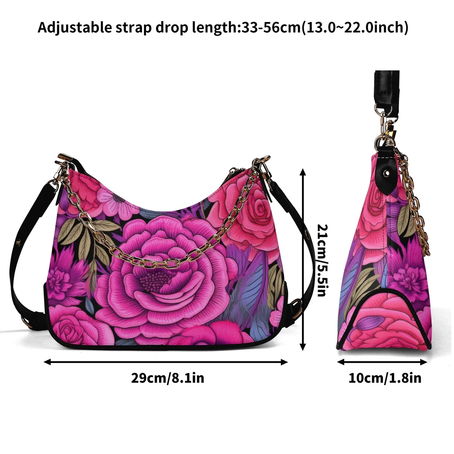 pink-flower-elegante-umhangetasche-mit-kette-umhangetasche-jlr-design-7 - JLR Design