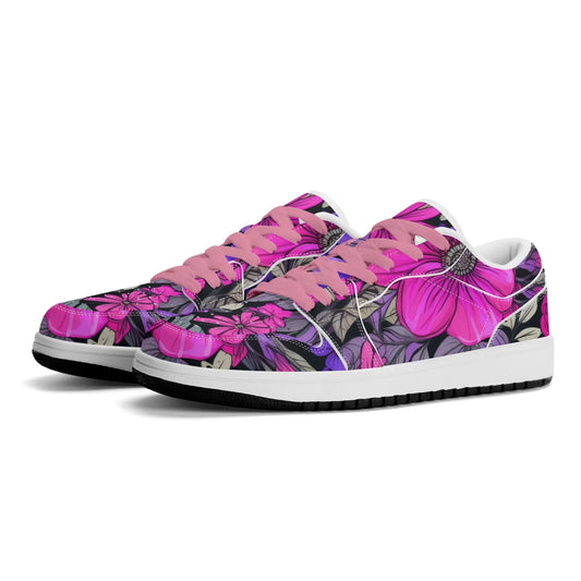 pink-flower-low-top-leder-sneaker-fur-damen-sneaker-jlr-design-1 - JLR Design