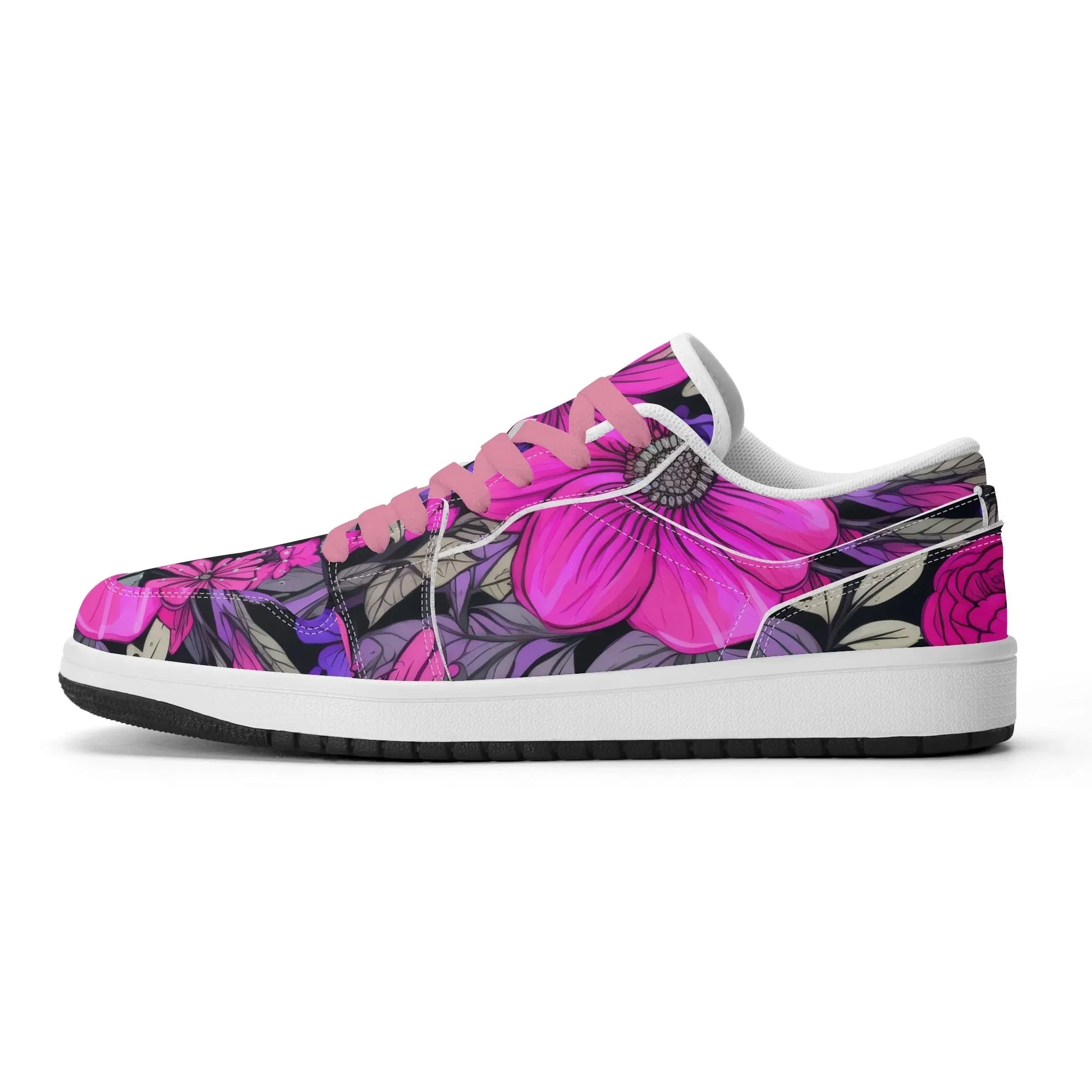 pink-flower-low-top-leder-sneaker-fur-damen-sneaker-jlr-design-2 - JLR Design