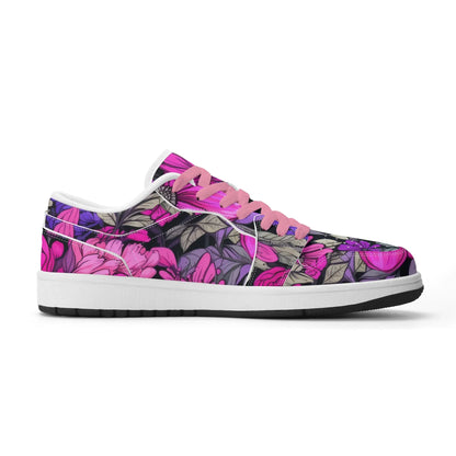 pink-flower-low-top-leder-sneaker-fur-damen-sneaker-jlr-design-3 - JLR Design