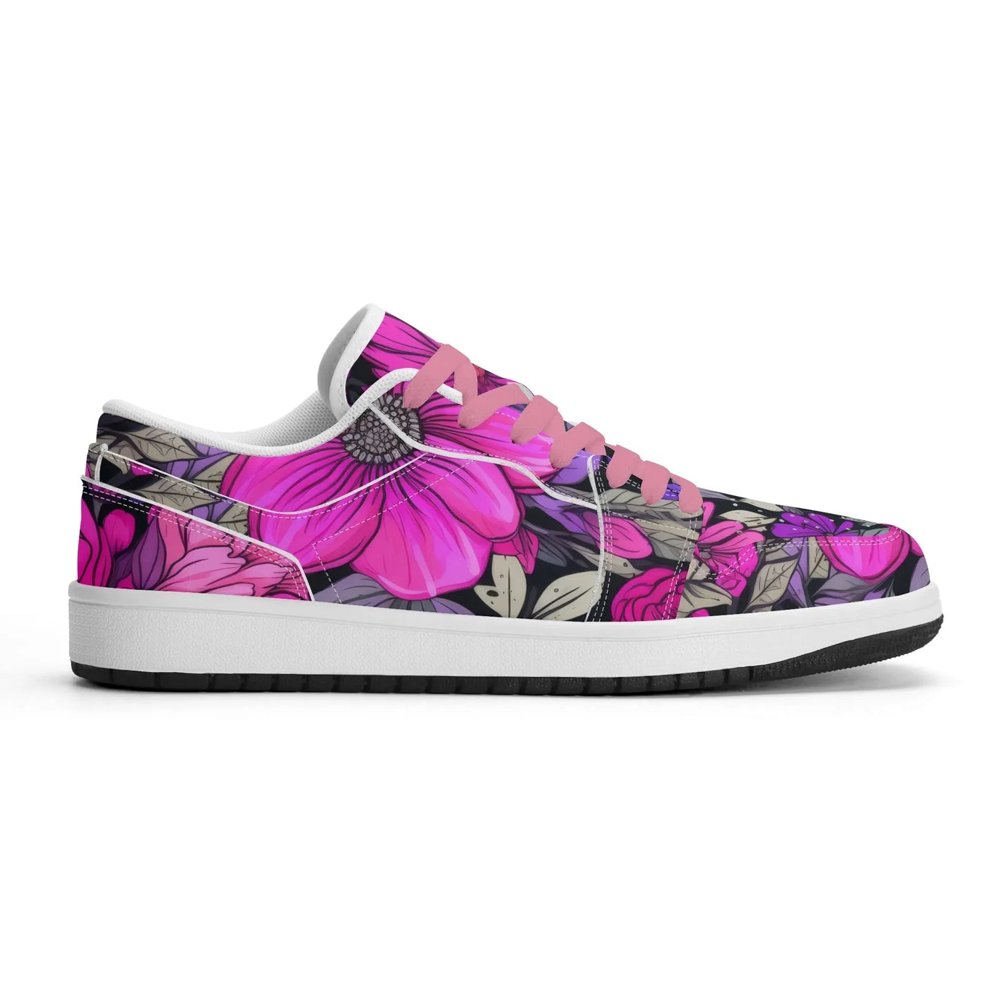 pink-flower-low-top-leder-sneaker-fur-damen-sneaker-jlr-design-5 - JLR Design