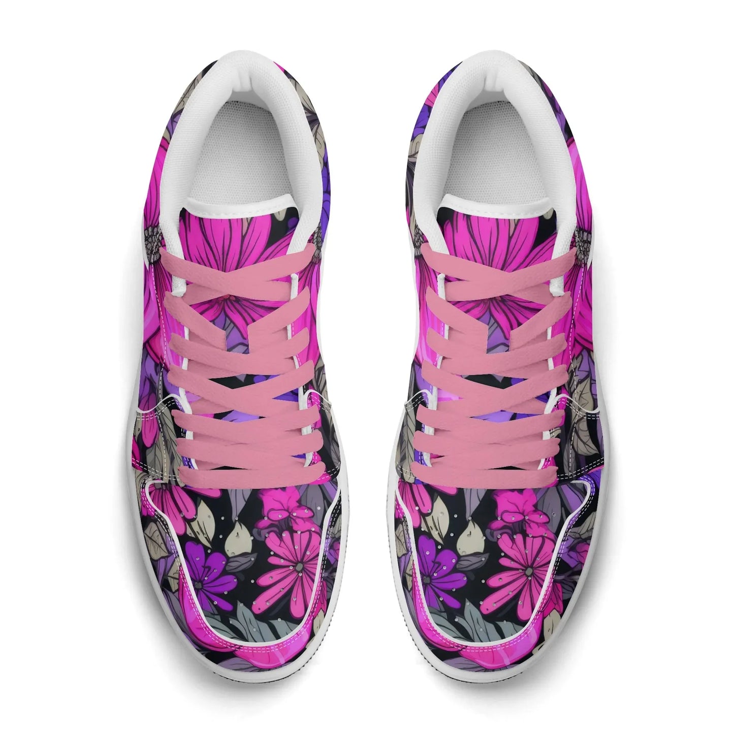 pink-flower-low-top-leder-sneaker-fur-damen-sneaker-jlr-design-7 - JLR Design