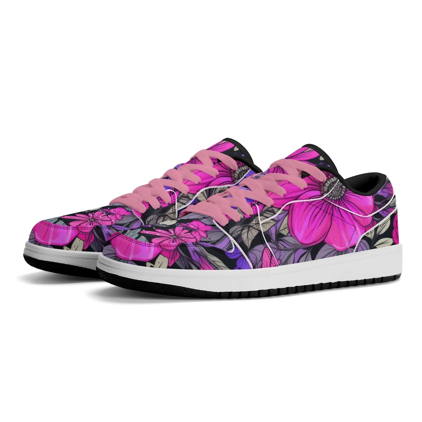 pink-flower-low-top-leder-sneaker-fur-damen-sneaker-jlr-design-8 - JLR Design