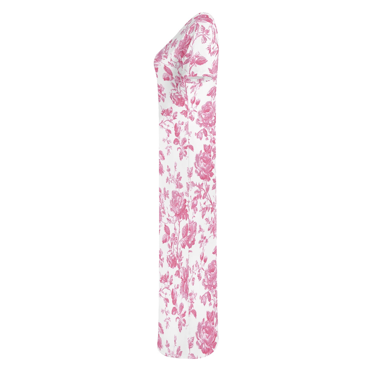 pink-french-toile-de-jouy-bodycon-maxi-dress-long-dress-jlr-design-jlr-design-de-6 - JLR Design