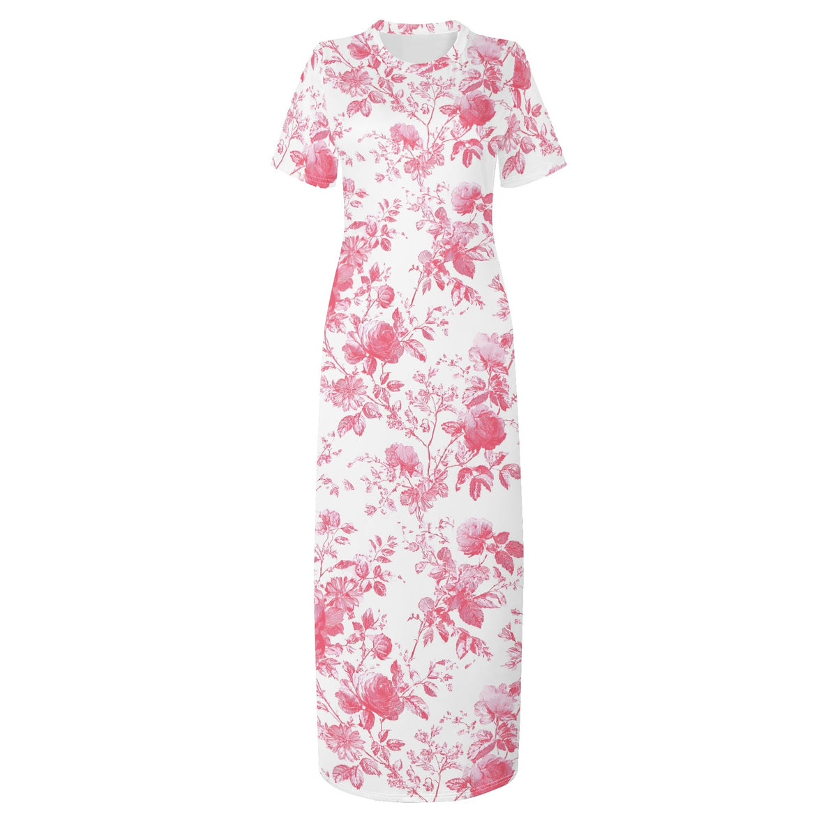 pink-french-toile-de-jouy-v3-bodycon-maxi-dress-long-dress-jlr-design-jlr-design-de-3 - JLR Design